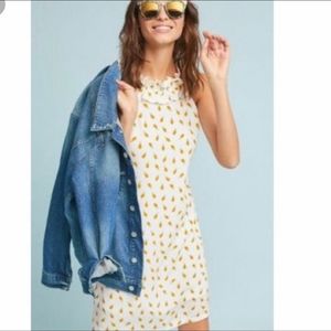 NWT Anthropologie Larke pineapple ruffle dress LP